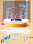 3d bloco de desenho mágico led luz colorido espaço oceano dinossauro pintura placa crianças brinquedos educativos crescer playmates presente criativo