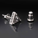 Brinco de Prata 925 com Plugue Falso para Homens e Mulheres, Ear Stud, Jóias Triangulares, Cristal CZ, Alta Qualidade, Legal, Amantes