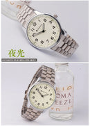 Relógio de pulso em aço inoxidável, masculino, feminino, retrô, sem caixa, couro, presente de aniversário, para pai