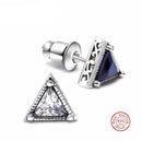Brinco de Prata 925 com Plugue Falso para Homens e Mulheres, Ear Stud, Jóias Triangulares, Cristal CZ, Alta Qualidade, Legal, Amantes