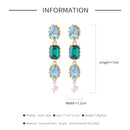 Kiss me azul verde acrílico cristal oval casamento brincos para as mulheres coreano moda longo balançar brincos marca de luxo jóias