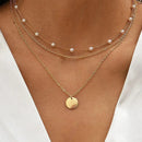 925 Prata Esterlina Três Camadas Colar Redondo para Mulheres, Simples Corrente Cobra, Charme Bola, Presente Festa, Jóias Requintadas