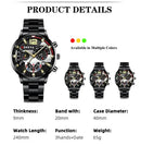 Relógio de pulso quartzo aço inoxidável masculino, Relógios de luxo, Calendário Luminous Clock, Moda Business Casual