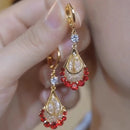 Um Par Roxo Água Gota Cristal Longo Borla Brincos para As Mulheres Moda Luz Luxo Pingente Brincos Festa de Casamento Presente Da Jóia