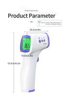Pistola de temperatura frontal portátil infravermelha, Termômetro sem contato, Pistola de temperatura doméstica, 1pc