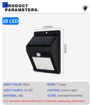 Lâmpada de parede solar LED com sensores de movimento PIR, luz impermeável, iluminação exterior, decoração do pátio, jardim, cerca, Path Lights, moderno