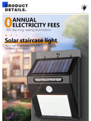 Lâmpada de parede solar LED com sensores de movimento PIR, luz impermeável, iluminação exterior, decoração do pátio, jardim, cerca, Path Lights, moderno