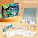 3d bloco de desenho mágico led luz colorido espaço oceano dinossauro pintura placa crianças brinquedos educativos crescer playmates presente criativo