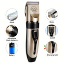 Kit Aparador de Pêlos Elétrico Pet Precision Clippers, Perfeito para Higiene Profissional em Casa, Ideal para Cães e Gatos