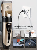 Kit Aparador de Pêlos Elétrico Pet Precision Clippers, Perfeito para Higiene Profissional em Casa, Ideal para Cães e Gatos