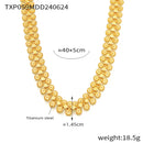 Liora colar de aço inoxidável pulseira para mulheres homens corrente poligonal à prova d'água casal casamento ouro prata cor conjuntos de joias