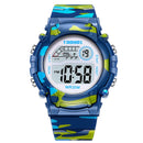 Coobos crianças relógio azul marinho camuflagem crianças relógio esporte led relógio digital à prova dwaterproof água relógios luminosos para estudantes meninos meninas